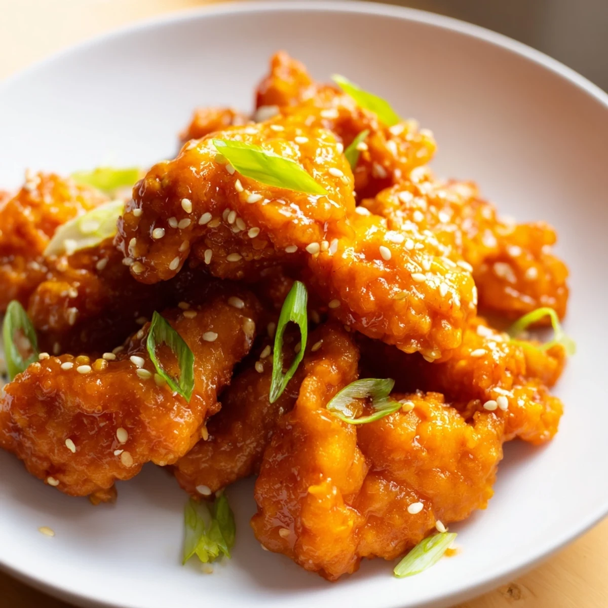 Golden crispy Orange Chicken with glistening sauce, perfect for a flavorful weeknight meal.