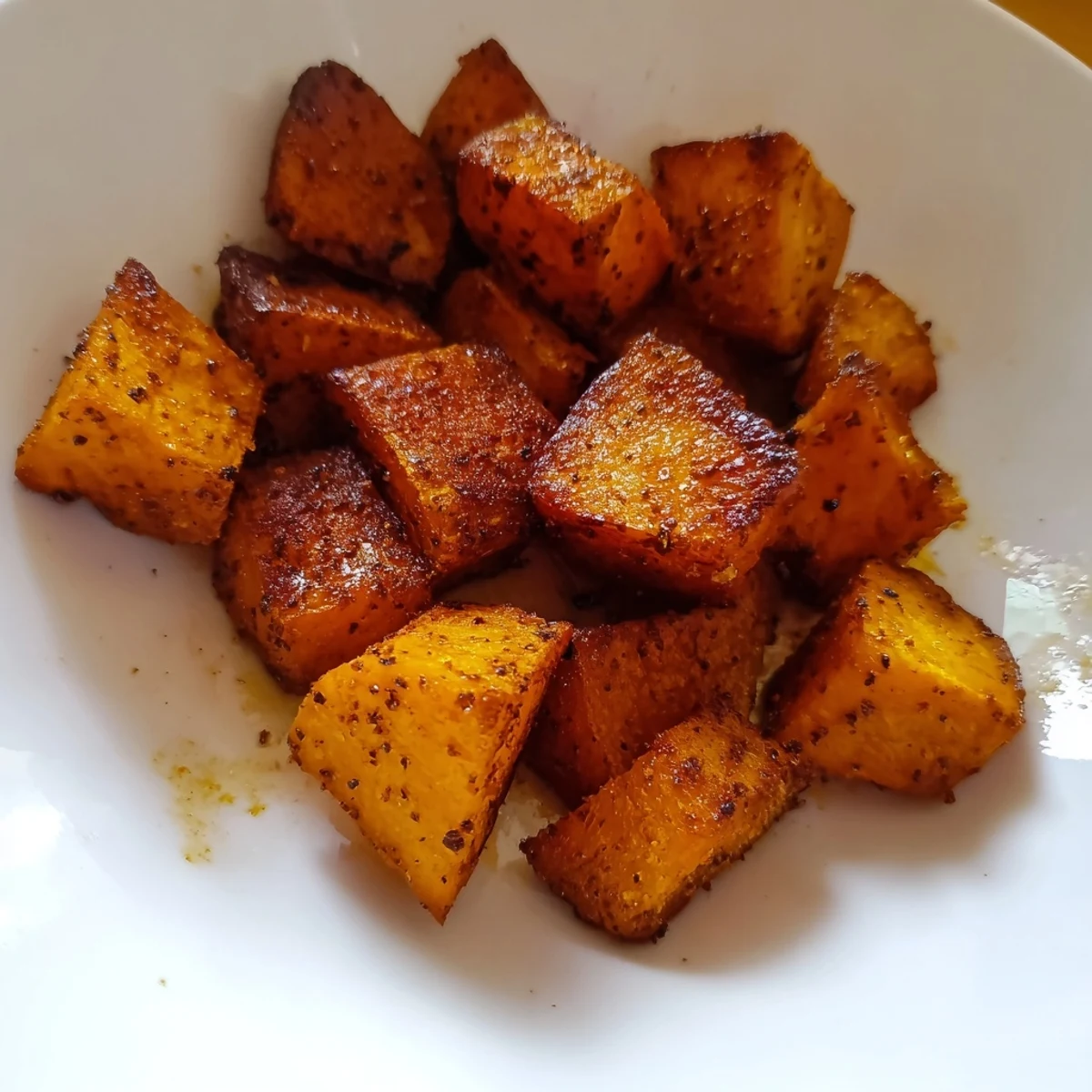 Golden-brown Roasted Sweet Potatoes, perfectly caramelized and ready to serve as a tasty side dish.