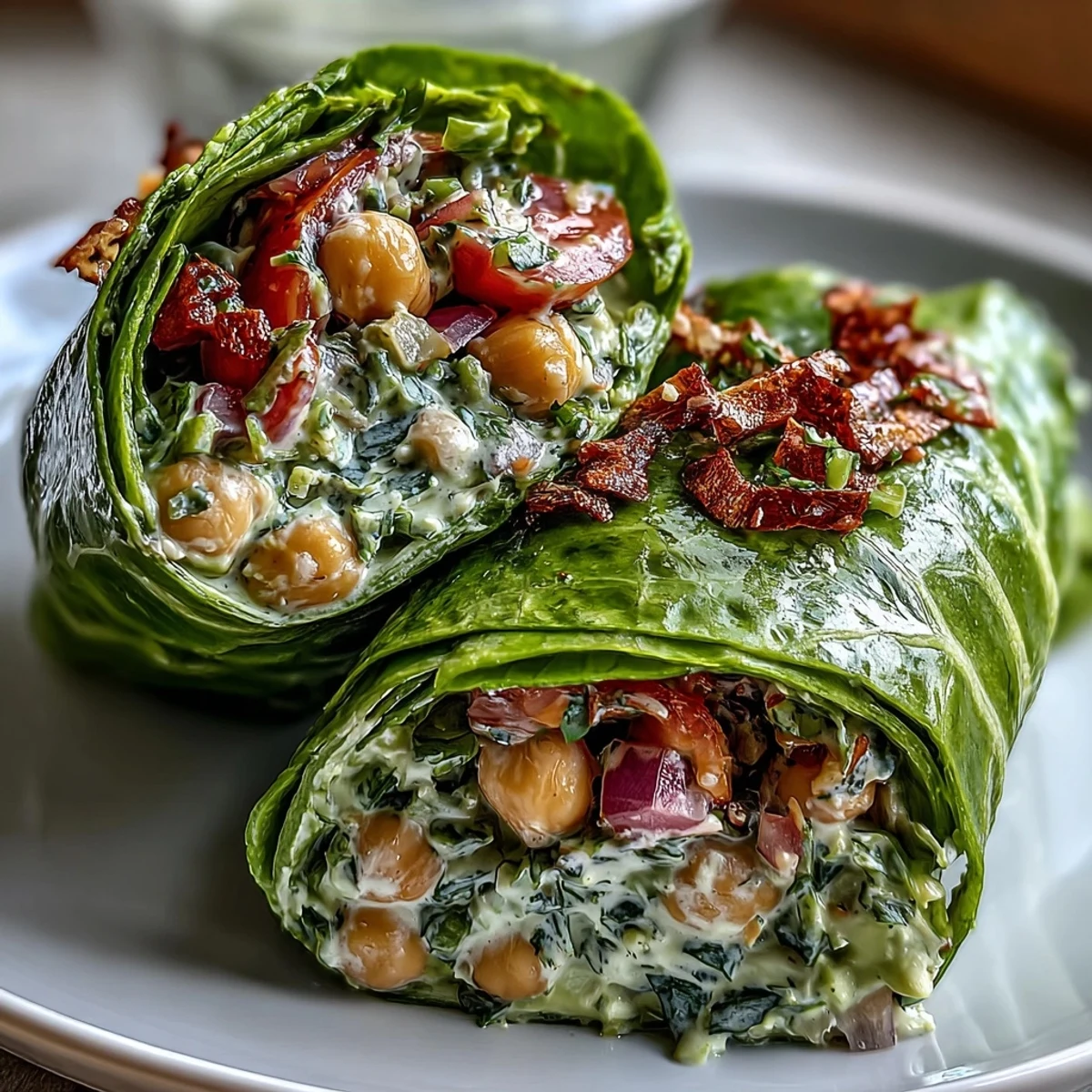 Spring Clean Avocado Chickpea Salad Wraps with Crunchy Lettuce Shells: Fresh avocado and chickpeas in crisp lettuce wraps with zesty dressing.  
