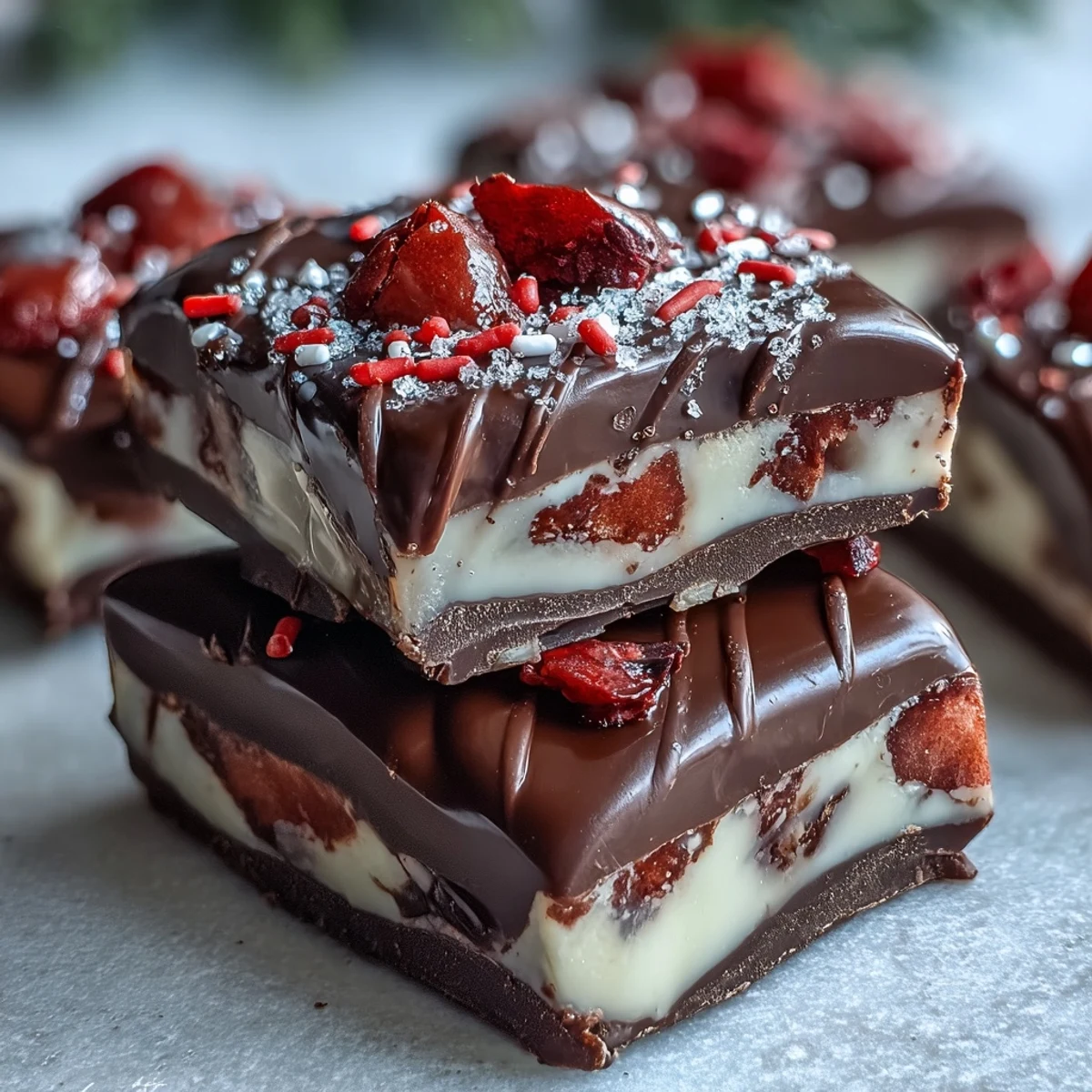 Valentine Chocolate Strawberry Bark
