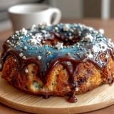 Galaxy Graduation Cake with edible stars shines in a marbled buttercream design featuring deep purples, blues, and pinks.