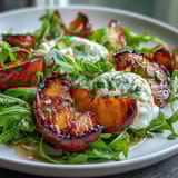 Grilled Peach Burrata Honey Salad