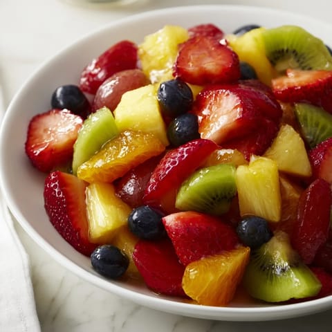 Fresh, juicy fruit salad bursting with sweet flavors, perfect for a summer dessert or side dish.
