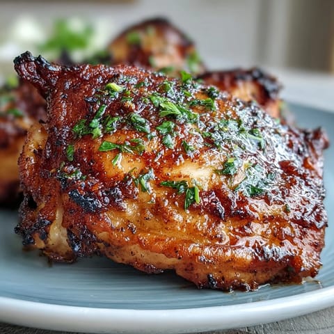 Keto crispy chicken thighs with lemon butter cabbage slaw, golden skin and juicy meat served with tangy, crunchy slaw.  