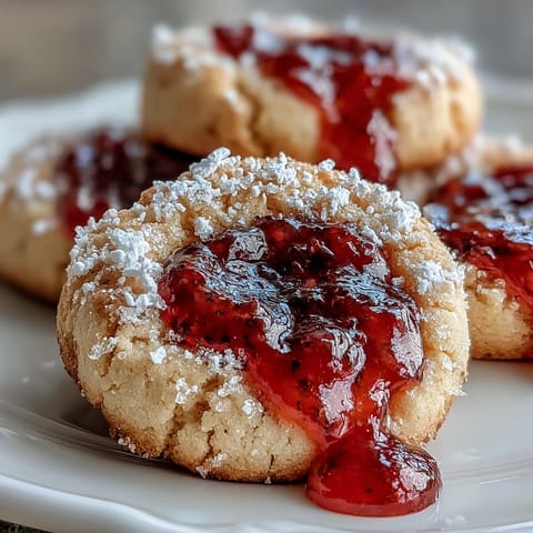 Strawberry Thumbprint Cookies Jam