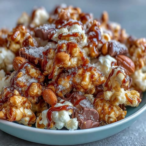Caramel Candy Apple Popcorn
