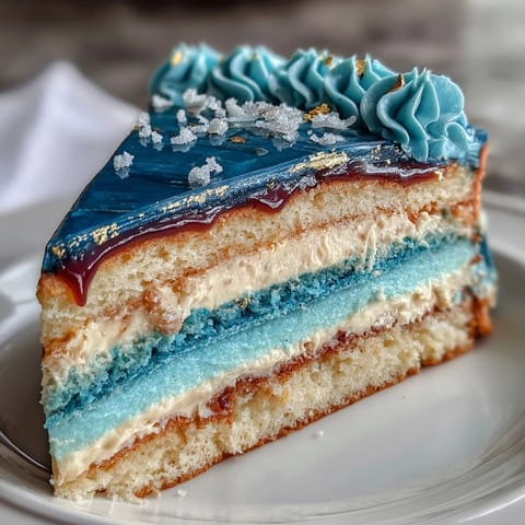 Graduation cake for boys with dark blue and gold ombre layers, perfect for celebrating a milestone achievement.