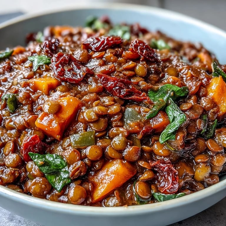 Colorful vegan picadillo in a rustic pan, garnished with cilantro, ready to be scooped onto plates for a family-style meal.  