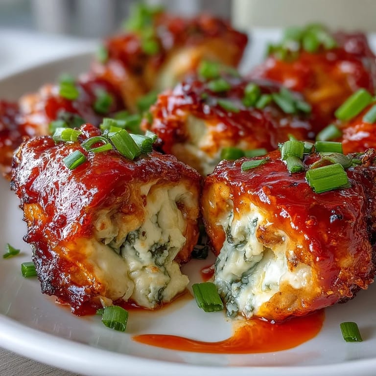 Golden-buffed Buffalo Wing Poppers served on a platter with crisp celery sticks for dipping.