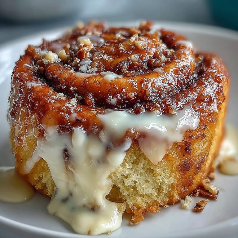 Freshly microwaved High-Protein Cinnamon Roll Mug Cake with a gooey cinnamon sugar swirl visible inside.
