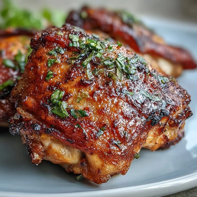 Crispy-skinned chicken thighs paired with refreshing lemon butter cabbage slaw, a satisfying low-carb dinner with bold flavors.  