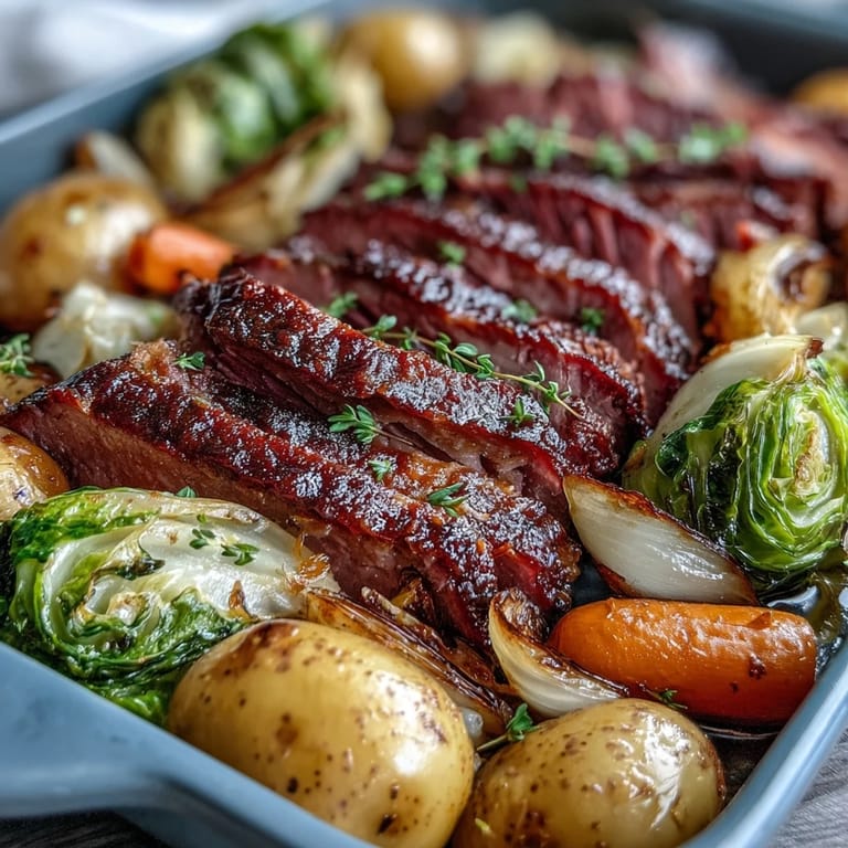 Flavorful Corned Beef and Cabbage Sheet Pan Dinner with caramelized onions and tender vegetables, ready in under an hour for busy families.