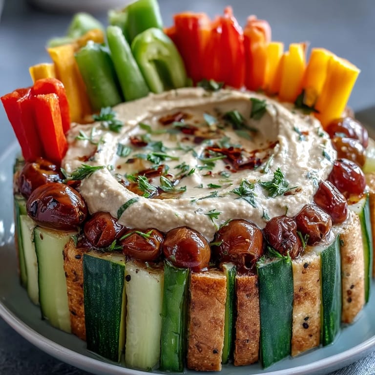 Portable snack cups layered with smooth hummus and a rainbow of crisp vegetables for easy, protein-packed snacking.