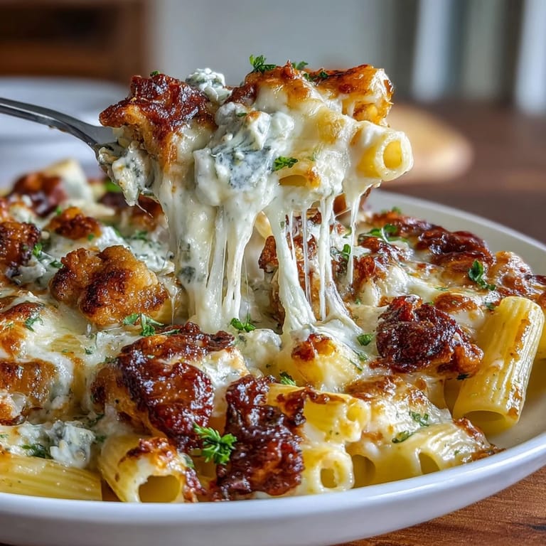 Family-friendly One-Pot Cheesy Pasta Bake featuring gooey mozzarella and cheddar over savory tomato-basil pasta.