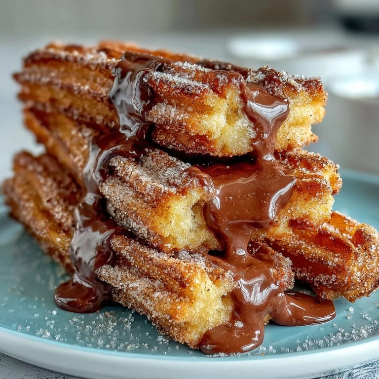 Golden, bite-sized churros tossed in cinnamon sugar and served with a rich, warm chocolate sauce for dipping.