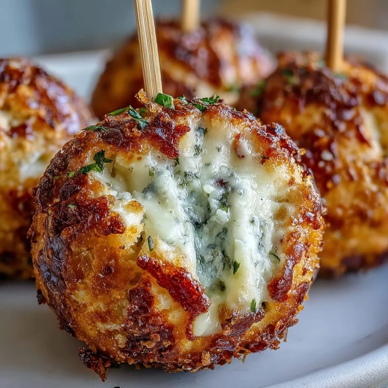 Warm, bite-sized Derby Party Olive Cheese Balls, ready to be enjoyed at your next gathering.