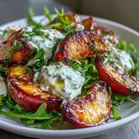 Grilled Peach Burrata Honey Salad